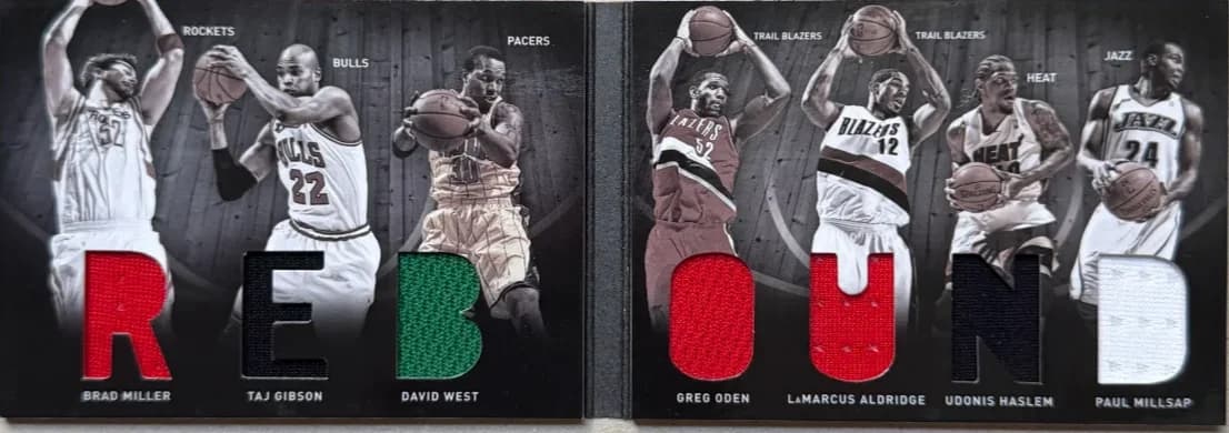 2011 Brad Miller, Taj Gibson, David West, Greg Oden, LaMarcus Aldridge, Udonis Haslem, Paul Millsap Panini Preferred 6