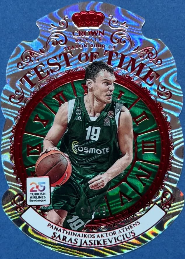 2024-25 Saras Jasikevicius Panini Crown Royale Red 18