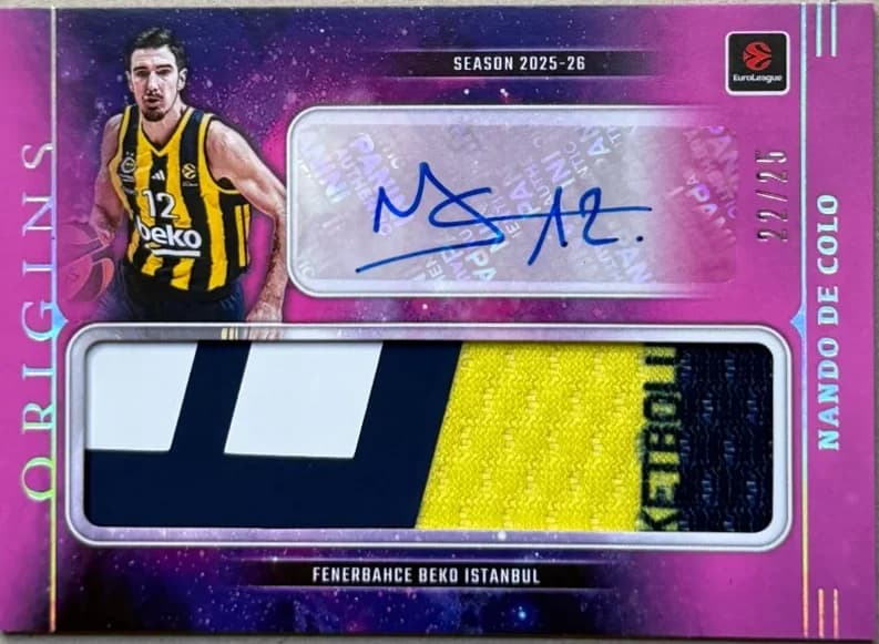 2025-26 Nando De Colo Panini Origins EuroLeague Pink PA-NDC