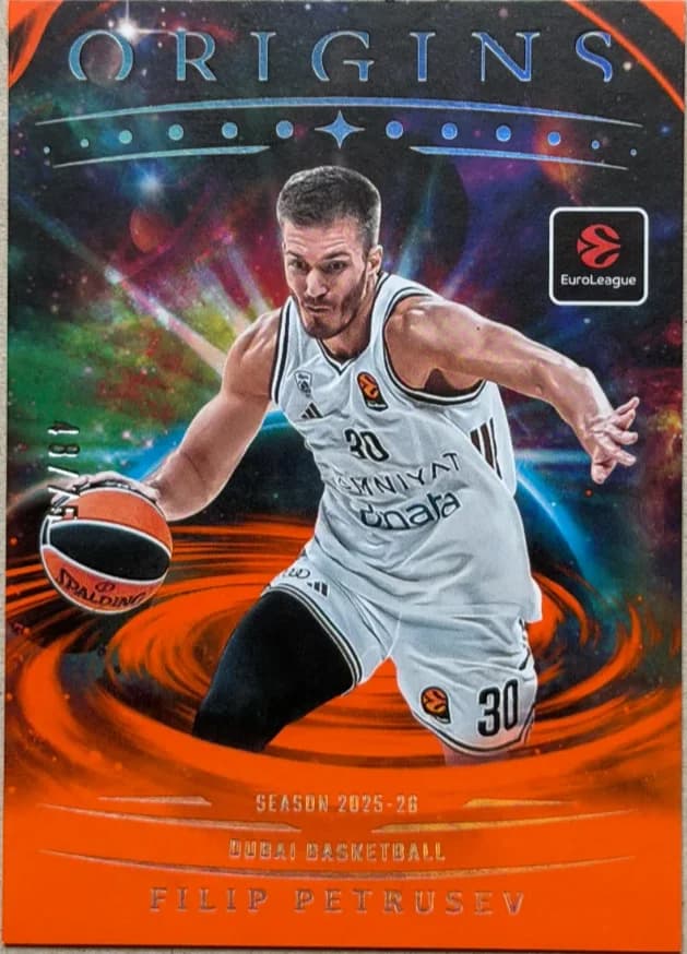 2025-26 Filip Petrusev Panini Origins EuroLeague Basketball Orange 2