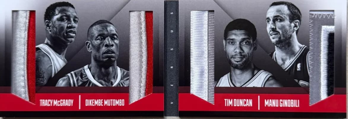 2013-14 Tracy McGrady, Dikembe Mutombo, Tim Duncan, Manu Ginobili Panini Preferred Prime 9