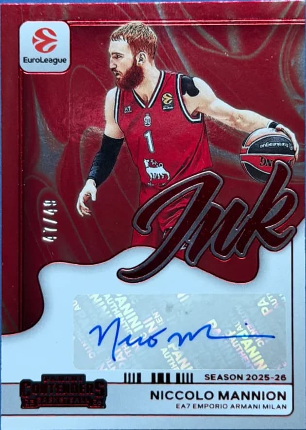 2025-26 Niccolo Mannion Panini Contenders EuroLeague Basketball INK-MAN