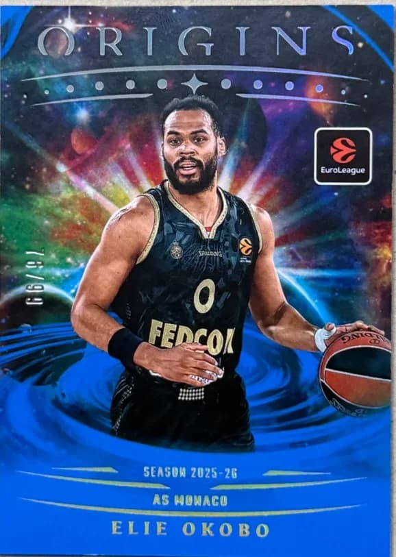 2025-26 Elie Okobo Panini Origins EuroLeague Basketball Blue 65