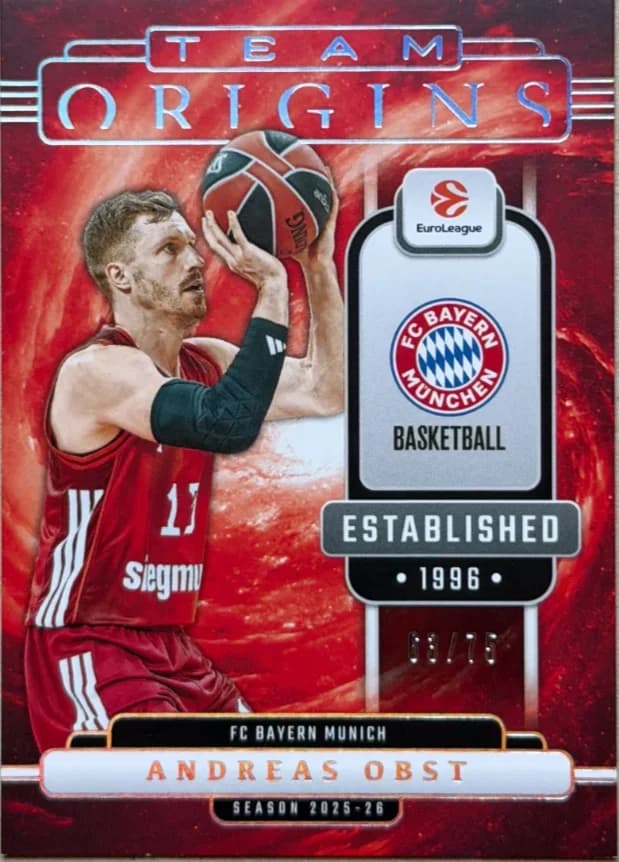 2025-26 Andreas Obst Panini Origins EuroLeague Red 8