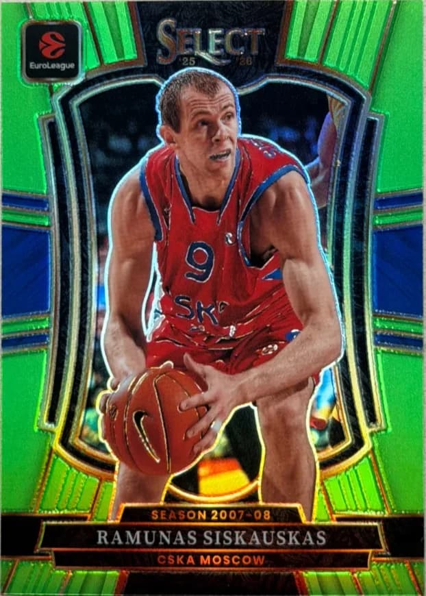 2025-26 Ramunas Siskauskas Panini Select EuroLeague Basketball Neon Green 117