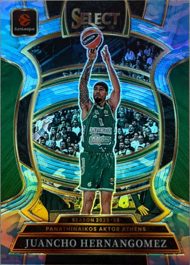 2023-24 Juancho Hernangomez Panini Select EuroLeague Basketball Camo Prizm 95