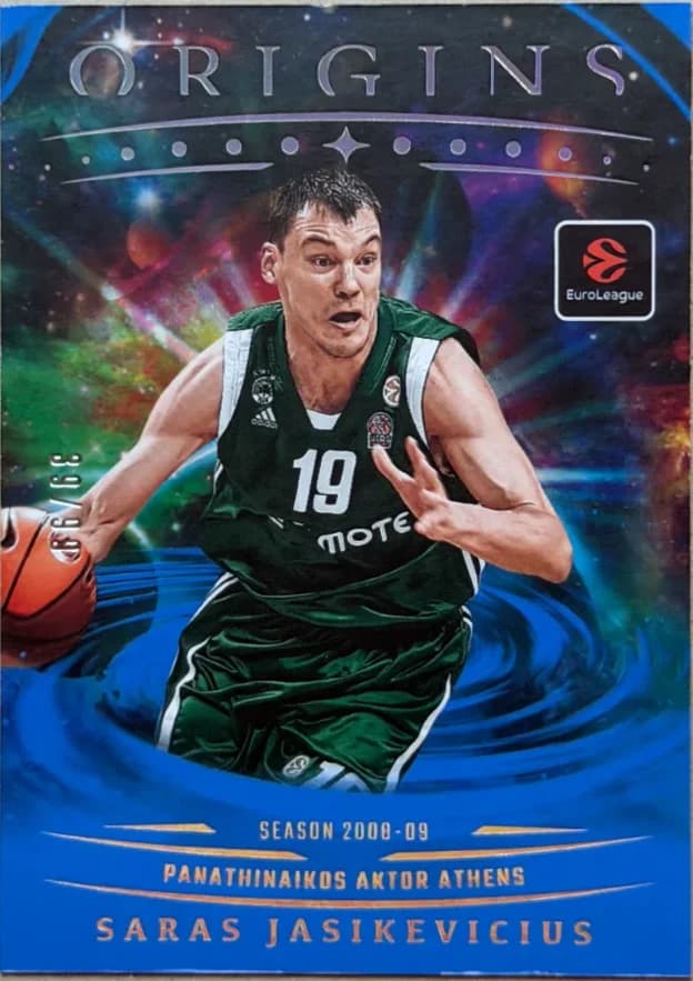 2025-26 Saras Jasikevicius Panini Origins Blue 91